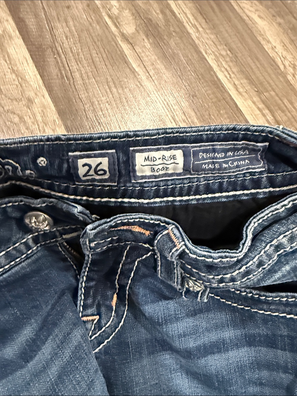 Miss Me Dark Blue Embellished Bootcut Jeans - Picture 4 of 6